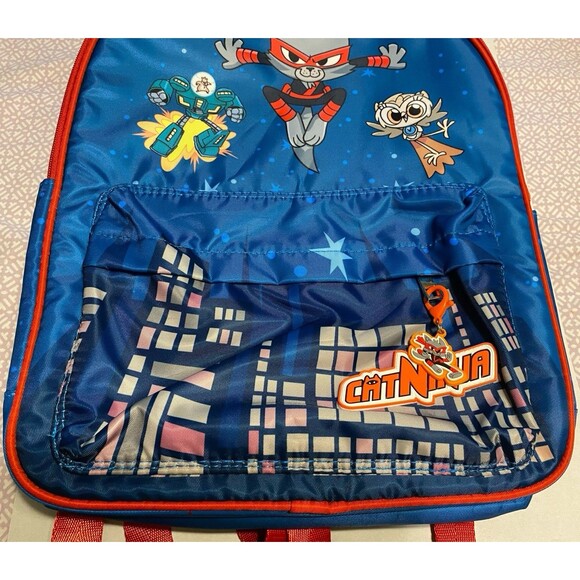 Epic Cat Ninja Children's School Backpack Bag Blue & Red NEW - Picture 5 of 5